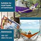 Tranquillo Collapsible Hammock Stand, Folding Camping Hammock and Stand, 600 lbs Capacity Double Hammock Stand for 2 Persons, Heavy Duty Folding Hammock for Indoor Outdoor, Quick Assembly, Purple