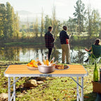 3.0 Ft Folding Portable Camping Table with Adjustable Height Legs, RV Dining Tables,Grill, DJ, BBQ, Dining, Picnic, Beach, Garden, Party, Yellow