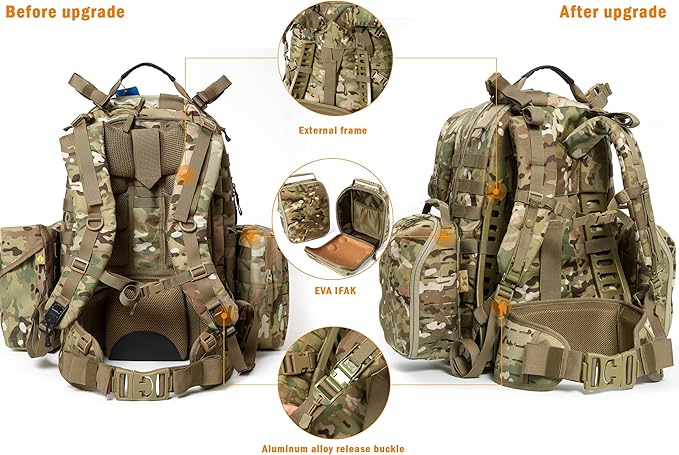 MT Military MOLLE 2 Medium Rucksack, Army Tactical Large Backpack, 3 Days Assault Pack