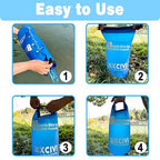 xcivi 8L Gravity Water Bag Compatible with Membrane Solutions Straw and Other Water Filter Straw, 8L Water Bag for Camping, Traveling, Backpacking, Hiking, Foldable & Hangable 2 Gal Bag