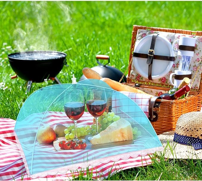 5 Pack Food Cover Tents, Food Covers for Outdoors, Mesh Cover, Reusable and Collapsible Outdoor Picnic Net for Parties Picnics, BBQs, Fruit Covers