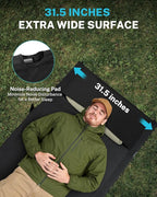 Gonex 31.5" Extra Wide Camping Cot with Leg Extenders 2 in 1 Portable Folding Cot for Adults Height Adjustable Supports 350lbs Sleeping Bed for Backpacking Travel Beach Home (Black)