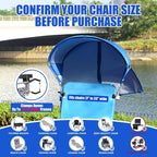 XL Universal Beach Chair Umbrella Canopy, UPF 50+ Chair Sun Shade Attachment with Adjustable Clamp for Camping, Lawn, Wheelchair, Tanning, Zero Gravity, Lounge, Fishing, Outdoor Chairs, Oversized
