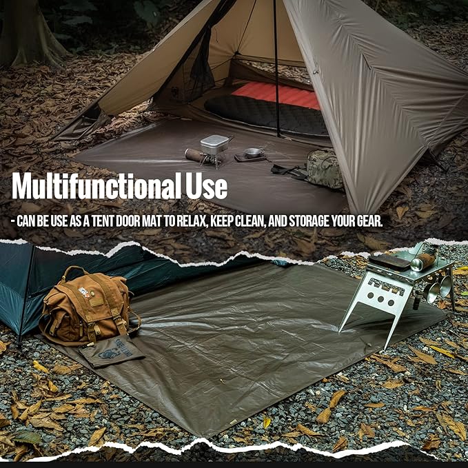 OneTigris 2 Person Footprint for Backpacking Tent, 2000mm Waterproof Rating, 78.7"x47.24"