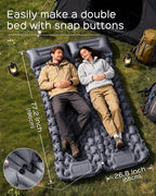 covacure Sleeping Pad - 3.9" Thick Sleeping Mats Camping with Built-in Foot Pump, Ultralight & Compact Air Mattress with Pillow for Backpacking, Hiking, Outdoor