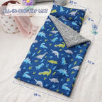Bunnikins & Clover Toddler Nap Mat with Removable Pillow, Nap Mats for Preschool, Easy Clean Toddler Nap Pad for Kindergarten, Kids Sleeping Bag for Travel Camping