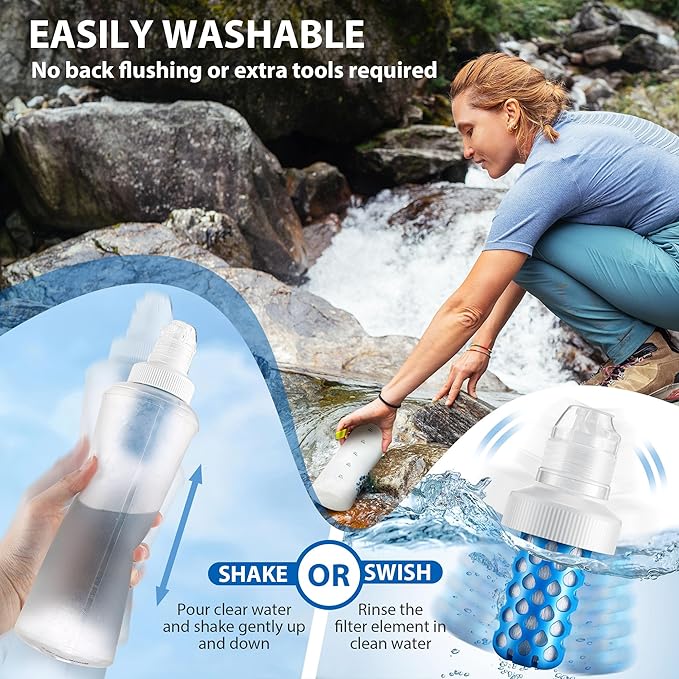 Enhon 1 Pack Water Filter Cartridge Compatible with Katadyn BeFree (Including Older Models), Fits 42mm Openings, Perfect for Hiking, Stamina Sports, Travel Water Filtration