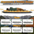 KASBAH Camping Sleeping Pad, 9.5R-Value Thick 6 inch Camping Mat with Pillow Built-in Foot Pump Inflatable Sleeping Pads Compact for Camping Backpacking Hiking Traveling