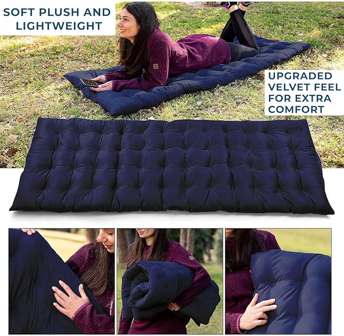 Zento Camping Cot Mattress Foam Pad for Adults – Thick Soft Ultra Comfort Sleeping Pad for Traveling Hiking Outdoor or Indoor Use – Lightweight Easy to Carry Foldable Waterproof Adult Cot Mattress