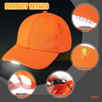 Syhood 2 Pieces LED Baseball Caps Flashlight Hats Hands Free Baseball Caps with Light Built in 5 Battery Powered Headlamp LED Hats Light for Men Fishing Jogging Camping Hand Work