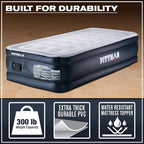Pittman Outdoors - Black 18" Luxury Double High Twin Air Mattress with Built in Pump - Premium Comfort Twin Size Blow up Mattress - 300lb Capacity - Ideal for Home Visits, Guests, Travel or Camping