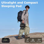ATEPA ThermAir Pro Backpacking Inflatable Sleeping Pad, 6.6 R-Value Insulated Ultralight Portable Camping Pad Thick Camping Mat for Camping Backpacking Tent, Wide Long Size 78"x27", Black