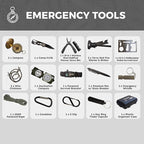 Vital 72 Hour Emergency Survival Kit for Family - Bug Out Bag for Hurricanes, Floods, Tornadoes or Other Disasters - 72 Hour Kit of Food & Water for 2 Per Bag