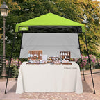EAGLE PEAK 8x8 Pop Up Canopy Tent with Sidewall, Compact, Portable Slant Leg Instant Sun Shelter for Beach, Sports, & Camping, 8x8 Base 6x6 Top, Green