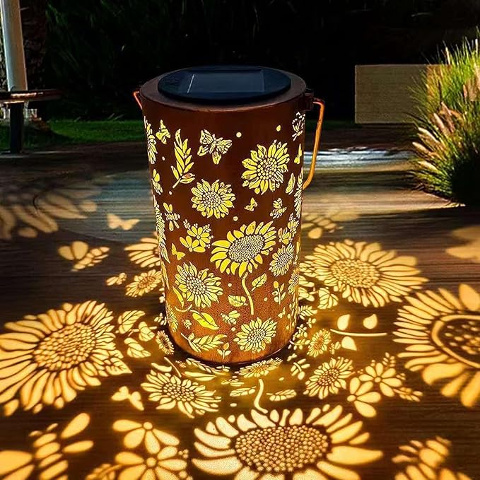 Colorful Sunflower Glow Solar Garden Lantern, Twinkle Halo Lantern, 2026 Waterproof Outdoor Solar Powered Hanging Light for Garden, Let Your Garden Bloom with Light After Sunset (A1-2PCS)