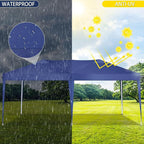 COBIZI 10x20 Pop Up Canopy Tent Party Tents for Parties Weddings Backyard Waterproof Outdoor Commercial Instant Canopy Event Tent with Stakes, Ropes,Sandbags, Deep Blue