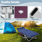 Slsy Folding Camping Cot for Adults with Pad, Padded Portable Sleeping Cots, Camp Bed with Carry Bag for Outdoor Travel, Beach, Hiking