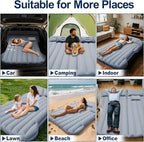 SUV Air Mattress, Car Air Mattress Compatible with Tesla Model Y, Camping Bed for Car Backseat, Inflatable Sleeping Pad with Pump, Truck Jeep Travel Bed for Camping Road Trip (Grey)