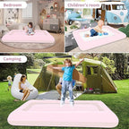 Air Mattress for Kids：Portable Fast Kid air Mattress, Surface with Plush Smooth Comfortable Ideal for Living Room, Room and Outdoor Camping use（Pink）