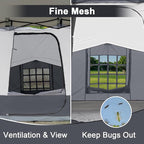 KAMPKEEPER Canopy Side Tent, Camping Canopy Tent for 10x10 Pop Up Canopies, Cube Tents, Gazebo Room Compatible with 10' Wide Canopies(Canopy Not Included)