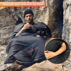 KingCamp Sleeping Bag for Adults, Cold Weather & Warm Extra Wide Big & Tall XL Portable Waterproof Flannel Sleeping Bags, Essentials Gear Accessories for Camping Backpacking Hiking Indoor & Outdoor