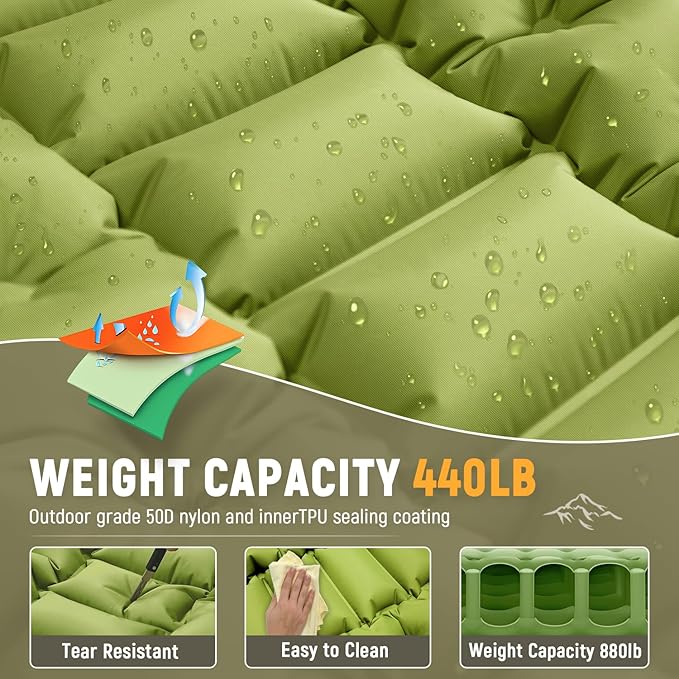 Camping Sleeping Pad, Ultralight Camping Mat with Built-in Foot Pump, Comfortable Sleeping Mat for Backpacking, Car Traveling,Tent,and Hiking
