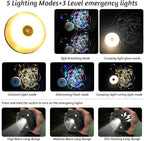 Camping String Lights, 32.8ft Portable Outdoor String Lights with 8 Lighting Modes, Qucick Storage, 2 in 1 Waterproof Camping Lanterns for Camping, Christmas, Outdoor