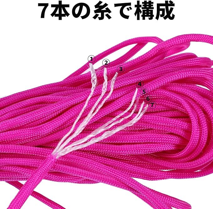 Tent Rope, Outdoor Camping Guylines Ropes, 7 Core 4mm Paracord 31m Safety Rope, for Hiking Backpacking Survival Gear, Rose Red