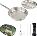MASTIFF GEARS USGI Military-Grade Mess Kit - 20% Larger 304 Stainless Steel | FDA Compliant w/Utensils & Pouch for Camping, Backpacking, Emergency Prep