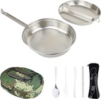 MASTIFF GEARS USGI Military-Grade Mess Kit - 20% Larger 304 Stainless Steel | FDA Compliant w/Utensils & Pouch for Camping, Backpacking, Emergency Prep
