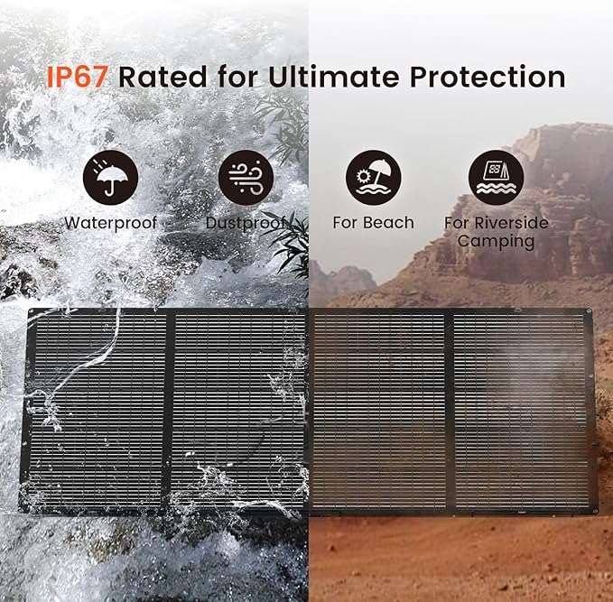 400W Portable Foldable Solar Panel - Lightweight Charger with Upgraded Bracket, 34.2V Waterproof 400 Watts Solar Charger for RVs, Campervans, Power Outages, and Outdoor Sheds