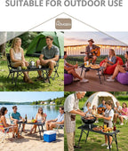 HOMGEN Portable IGT Camping Table Folding-3.5 Unit Modular Table with Adjustable Height 15-21.6 Inches-Standard IGT 0.5 Unit Size-Aluminum Alloy for Camping/Picnic/Barbecue/RV Trip(Side Bars Included)