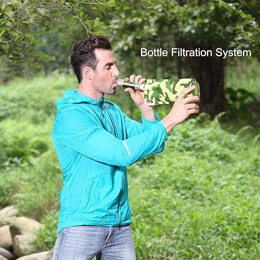 Miniwell Gravity Water Filter Straw - Ultralight, Versatile Hiker Filter with Bucket Connector. Emergency Kit for Hurricane Storm Supplies