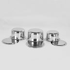 Sumeet Stainless Steel Cookware Set With Lid, 1L, 1.4L, 1.8L, 3 Piece (White)