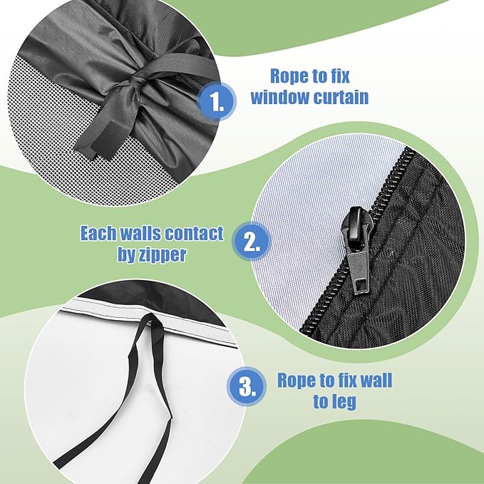 4Pcs Canopy Sidewall for 10x10 Canopy Frame Enclosure Wall with Mesh Window Replacement Side Wall for 10x10 Pop up Tent Outdoor Party, No Frame or Top(Black)