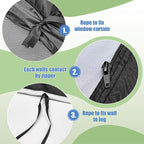 4Pcs Canopy Sidewall for 10x10 Canopy Frame Enclosure Wall with Mesh Window Replacement Side Wall for 10x10 Pop up Tent Outdoor Party, No Frame or Top(Black)