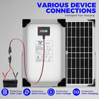 Voltset Solar Battery Trickle Charger: 10 Watt 12V Solar Panel Maintainer for Car Boat - Waterproof Monocrystalline Solar Charger with Controller for RV Marine Trailer Truck Motorcycle