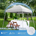 Outvita 6'x6' Pop Up Canopy Tent Commercial Instant Gazebo Tent, Waterproof & UV Protection Canopy Tent with Slant Legs & 1pc sidewall for Party Wedding Birthday BBQ Events