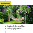 Hammocks Double Rope Hammock,Portable HandwovenTraditional Cotton Rope1 Person Hammock,with Spreader Bar,for Suitable for Patio, Beach, Garden(Blue)