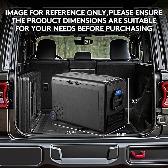 BODEGACOOLER 12 Volt Car Refrigerator, Car Fridge Protable Freezer WIFI APP Control, 50Quart (48L) RV Electric Cooler -4℉-68℉, 12/24V DC 100-240V AC for Outdoor, Truck, Van, Vehicles, Camping, Travel