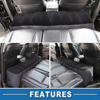 Car Air Inflation Mattress 51.18"x11.02"x16.54" Comfortable Rear Seat Air Travel Bed Car Sleeping Mat for Napping Travel Black Gray