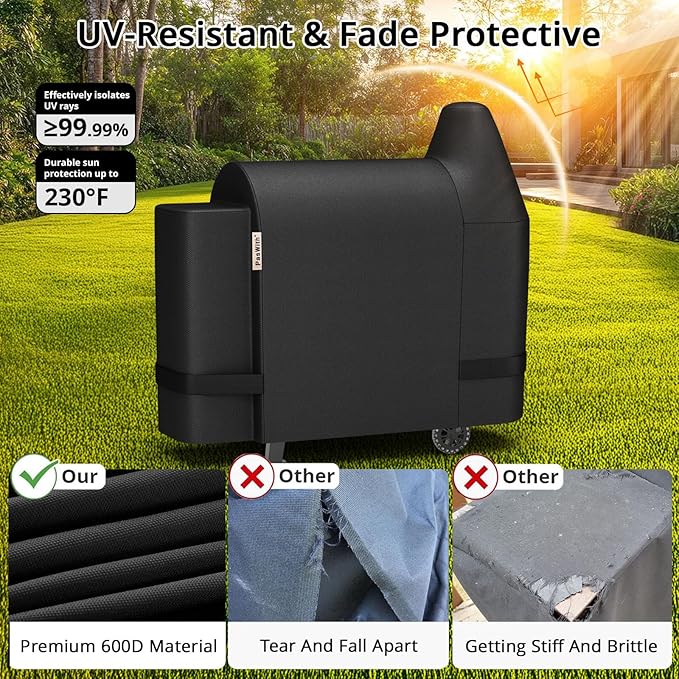 Grill Cover for Pit Boss 820 Deluxe/Pro 850,[900D Strong Tear-Resistant] Rip-Proof Pellet Smoker Cover for Pitboss,Waterproof Grill Cover for Pit Boss Pro Series 820/850,Competition 820/850