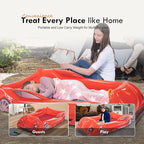 RAPTAVIS Kids Air Mattress Inflatable Toddler Travel Bed with Sides, Cot Sleeping Pad, Red