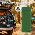 KASIMO Memory Sleeping Pad for Camping, 3" Compact Ultra-Thick Foam Sleeping Mats with Pillow, 9.5 R-Value Insulated Camping Mattress Pad or Car Travel Backpacking Tent,Home