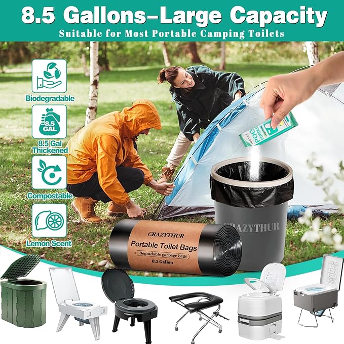 Portable Toilet Gel, Poo Powder for Portable Toilet, Camping Toilet Gel, Pee Powder, Portable Toilet Powder for Outdoor Camping and Hiking Toilet Gel Powder
