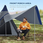 15.4'x15.4'x8.5' Waterproof Teepee Tent, with Porch, for 2-3 Person Backpacking Camping