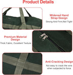24" Grill Accessory Storage Bag, Tools Storage for Outdoor Grilling, Thick Canvas Double Zipper Utensil Carry Bag for Camping Hiking Barbecue, Dark Green