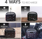 Tenergy T320 Portable Power Station, 300Wh Battery, 110V/200W (Surge 400W) Two Pure Sine Wave AC outputs, USB type C PD 45W, Solar Ready Mobile Power for Outdoors Camping Vans RV, Emergency Backup