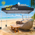 VINGLI 10x10 Pop Up Canopy Tent with Carry Bag and Sandbags, Outdoor Gazebo Canopy 10x10 Party Tent Commercial for Party, Event (Black)