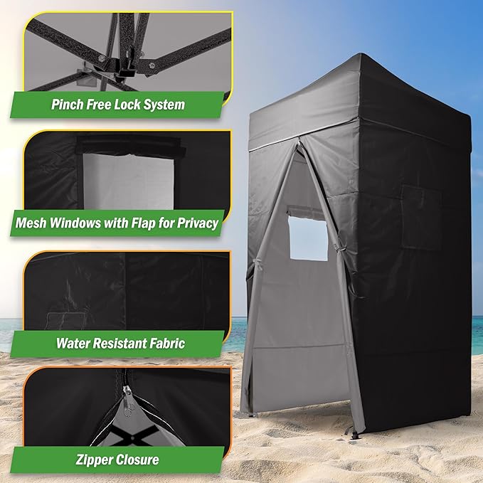 Pop Up Changing Tent - 46.5” Steel Frame Canopy Sun Shelter Pool Cabana, Portable Changing Room, or Privacy Tent for Camping Toilet or Portable Shower - Camping Essentials by Wakeman Outdoors
